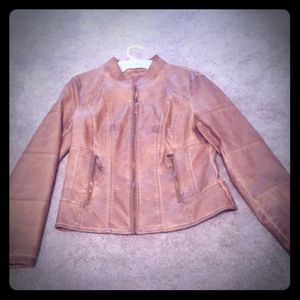 Brown faux leather jacket